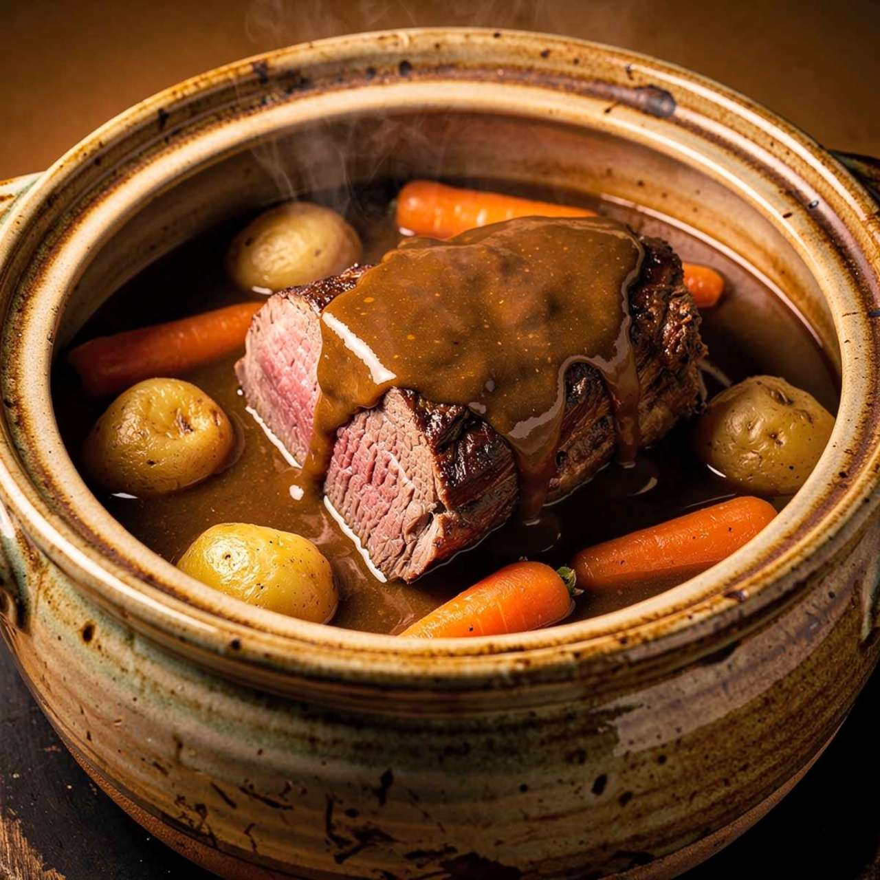 Crockpot Beef Loin Roast with Potatoes and Carrots