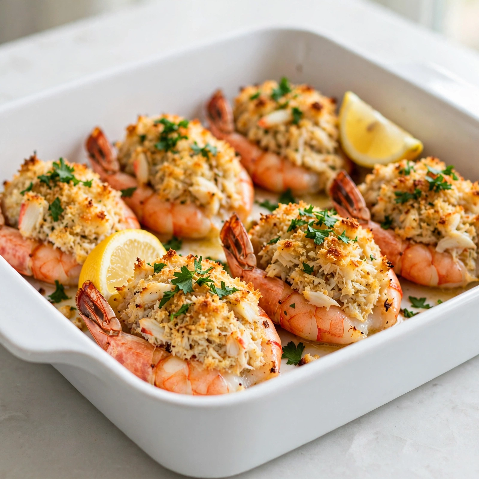 Baked Jumbo Stuffed Shrimp with Crabmeat