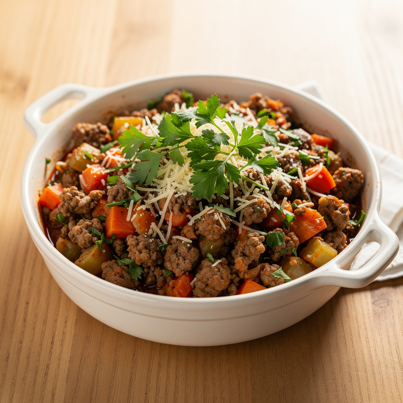 Cowboy Crockpot Casserole with Ground Beef and Potatoes