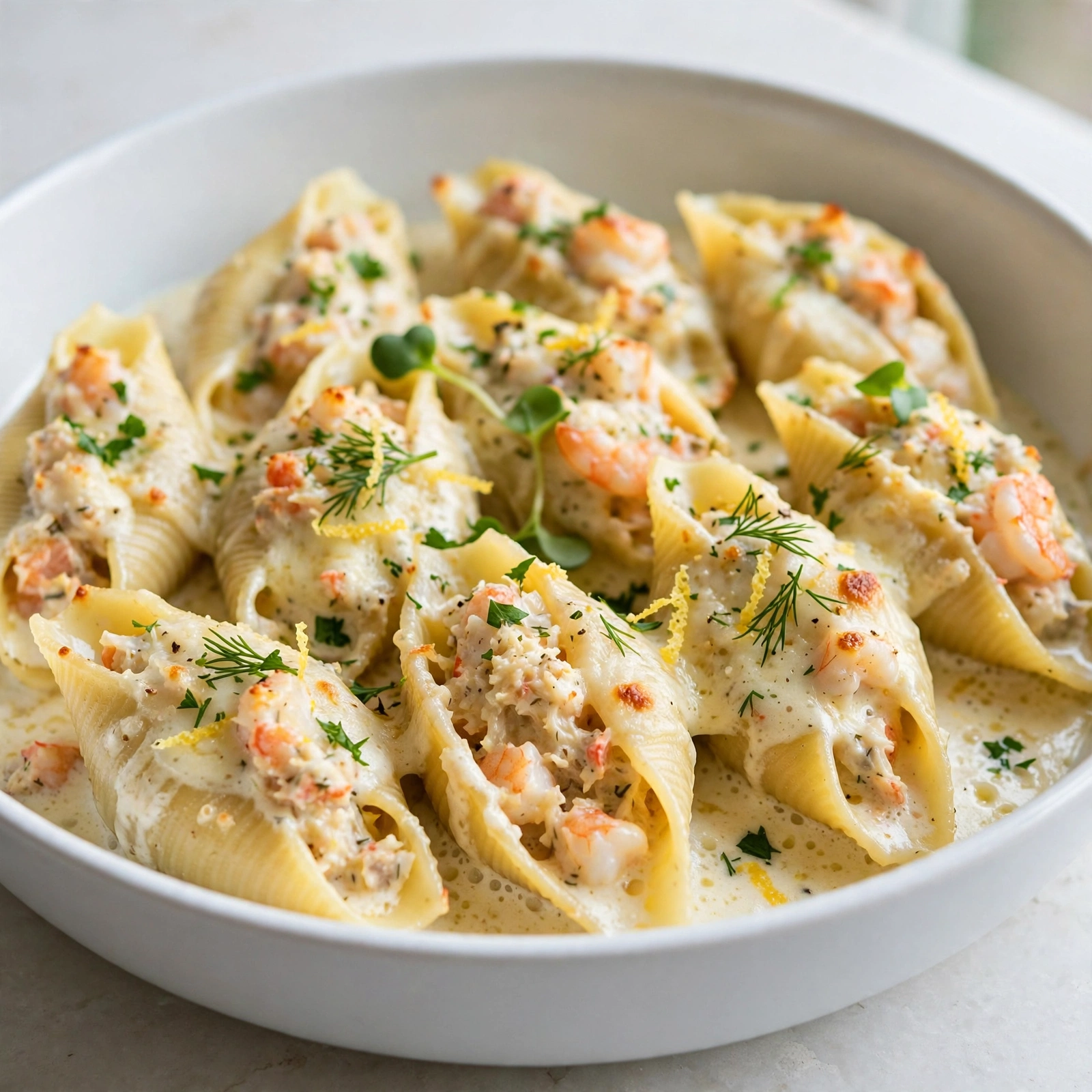 Creamy Seafood Stuffed Shells