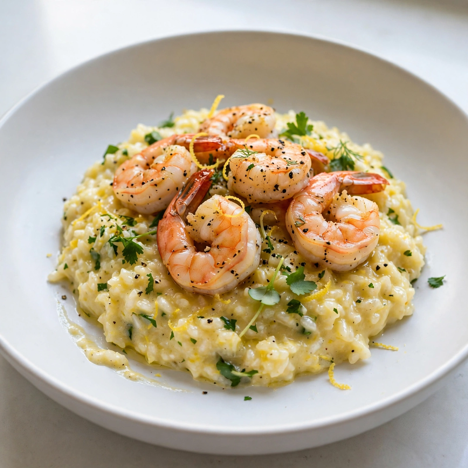Lemon Risotto with Lemon Pepper Shrimp