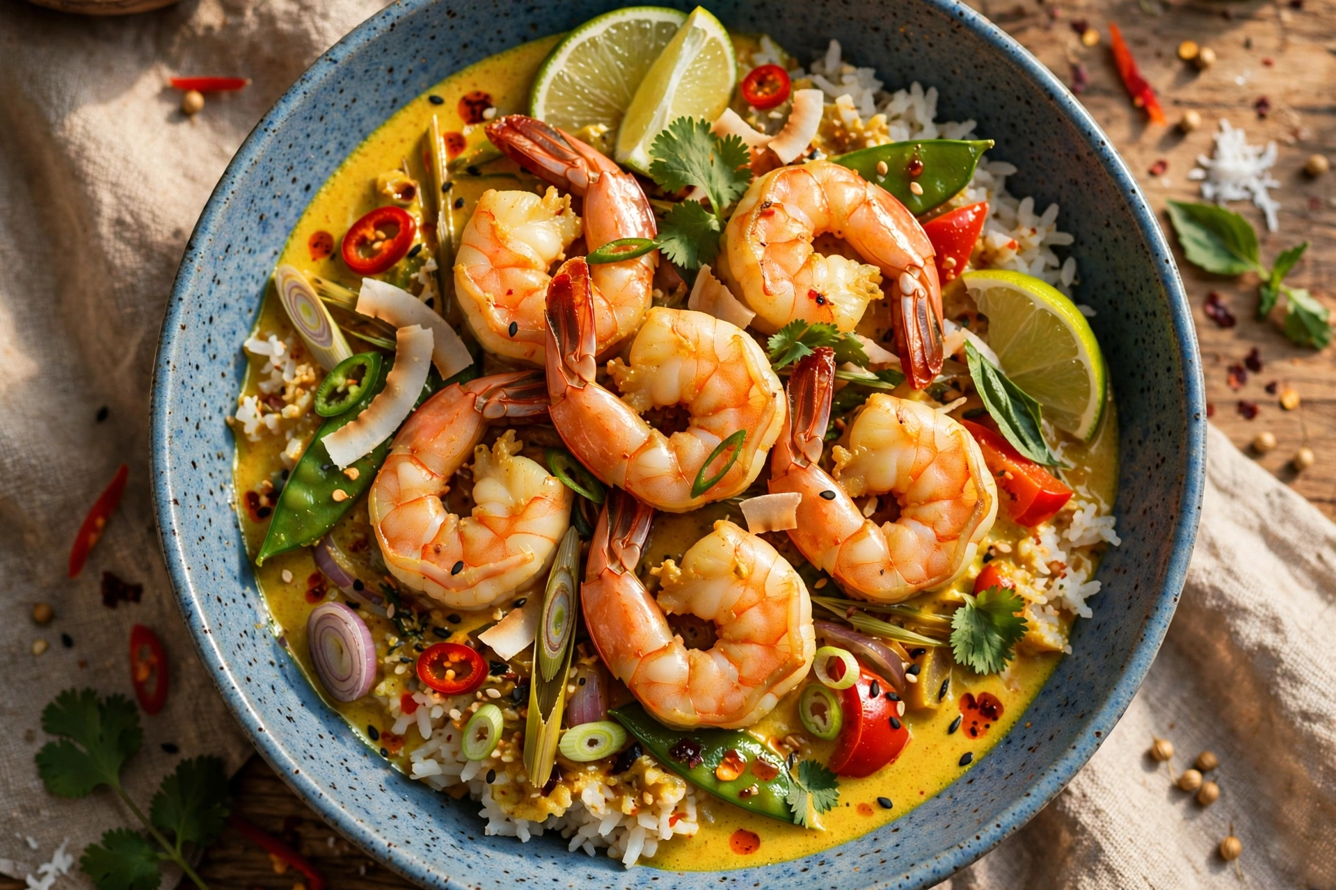 Spicy Coconut Shrimp Curry Bowl