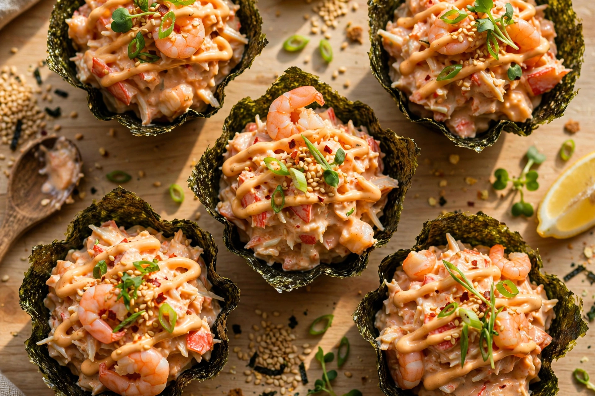 Sushi Bake Cups with Shrimp and Crab